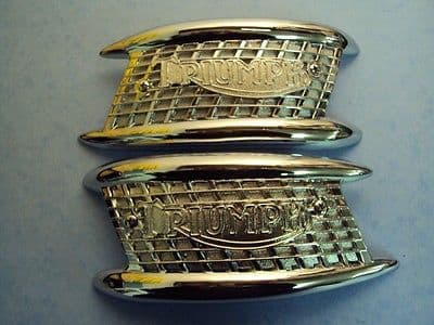 TRIUMPH 4 GALLON TANK BADGES 6T TIGER110 TR6 T120 BONNEVILLE 82-4766/7