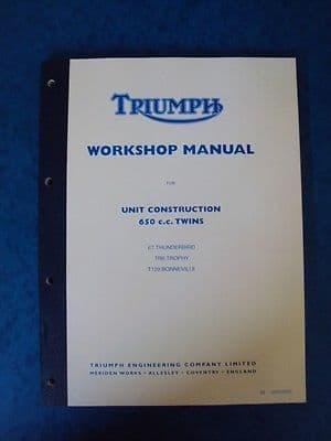 TRIUMPH GENUINE WORKSHOP MANUAL  650 UNIT TWINS 1963-70