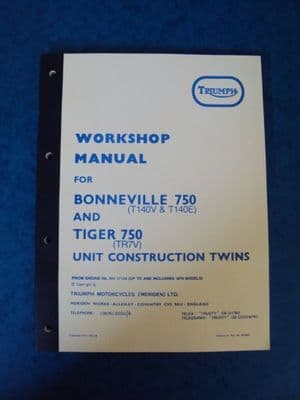 TRIUMPH GENUINE WORKSHOP MANUAL 99-0983  TR7 T140   750 UNIT TWINS 1973-79