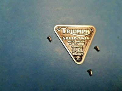 TRIUMPH  PATENT PLATE   70-1595   PRE UNIT   SPEED TWIN