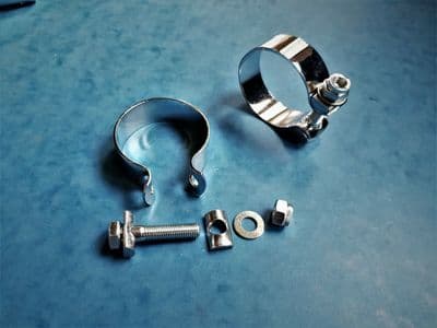 TRIUMPH PRE UNIT SILENCER CLIP X2   E 3767  1938-62   5T T100 6T T110 TR6 T120