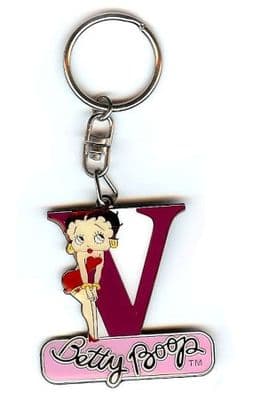 Betty Boop Alphabet Keyring - Letter V