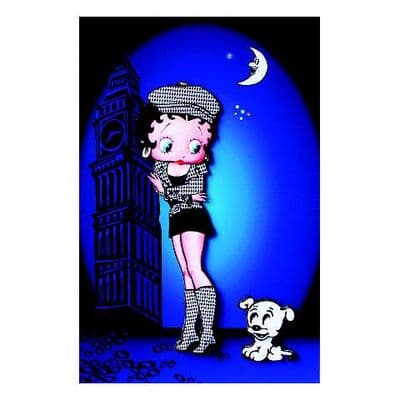 Betty Boop Decoupage Card - London