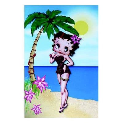 Betty Boop Decoupage Card - Paradise