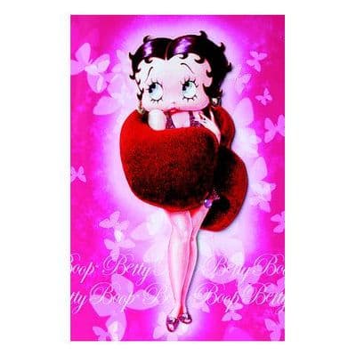 Betty Boop Decoupage Card - Winter Wrap