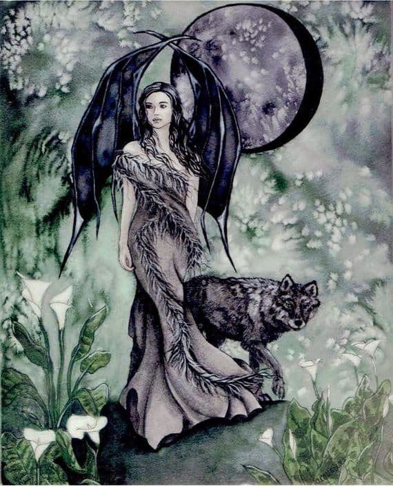 Lily Wolf Art Tile