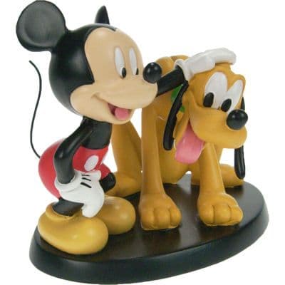 Mickey Mouse patting Pluto