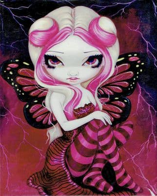 Pink Lightning Art Tile