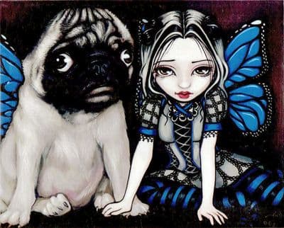 Pug Pixie Art Tile