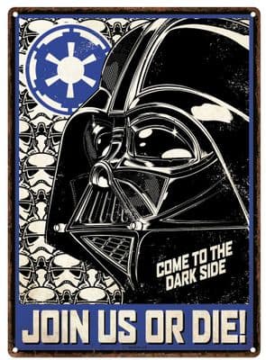 Star Wars Metal Art Print - Retro Darth Vader