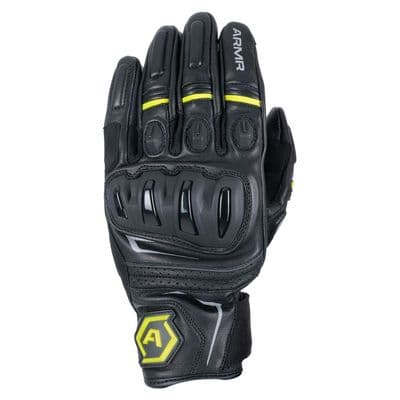 ARMR Raiden 3.0 Leather Gloves Black/Yellow