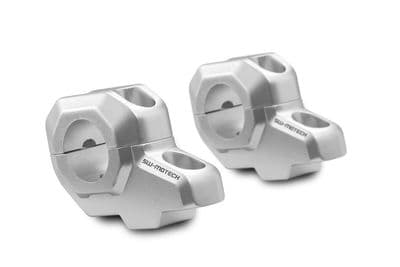 Bar back for Ø 28 mm handlebar. H=30 mm. Back 22 mm. Silver. LEH.00.039.23100/S