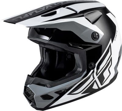 Fly Racing Kinetic MX Helmet Crest Black/White/Grey