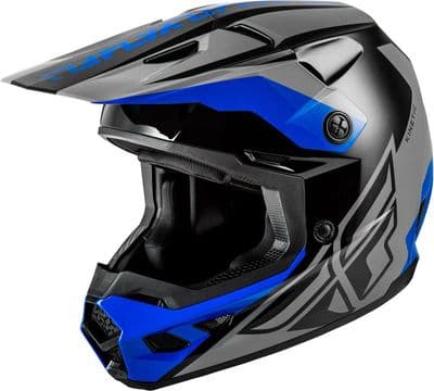 Fly Racing Kinetic MX Helmet Crest Grey/Black/Blue