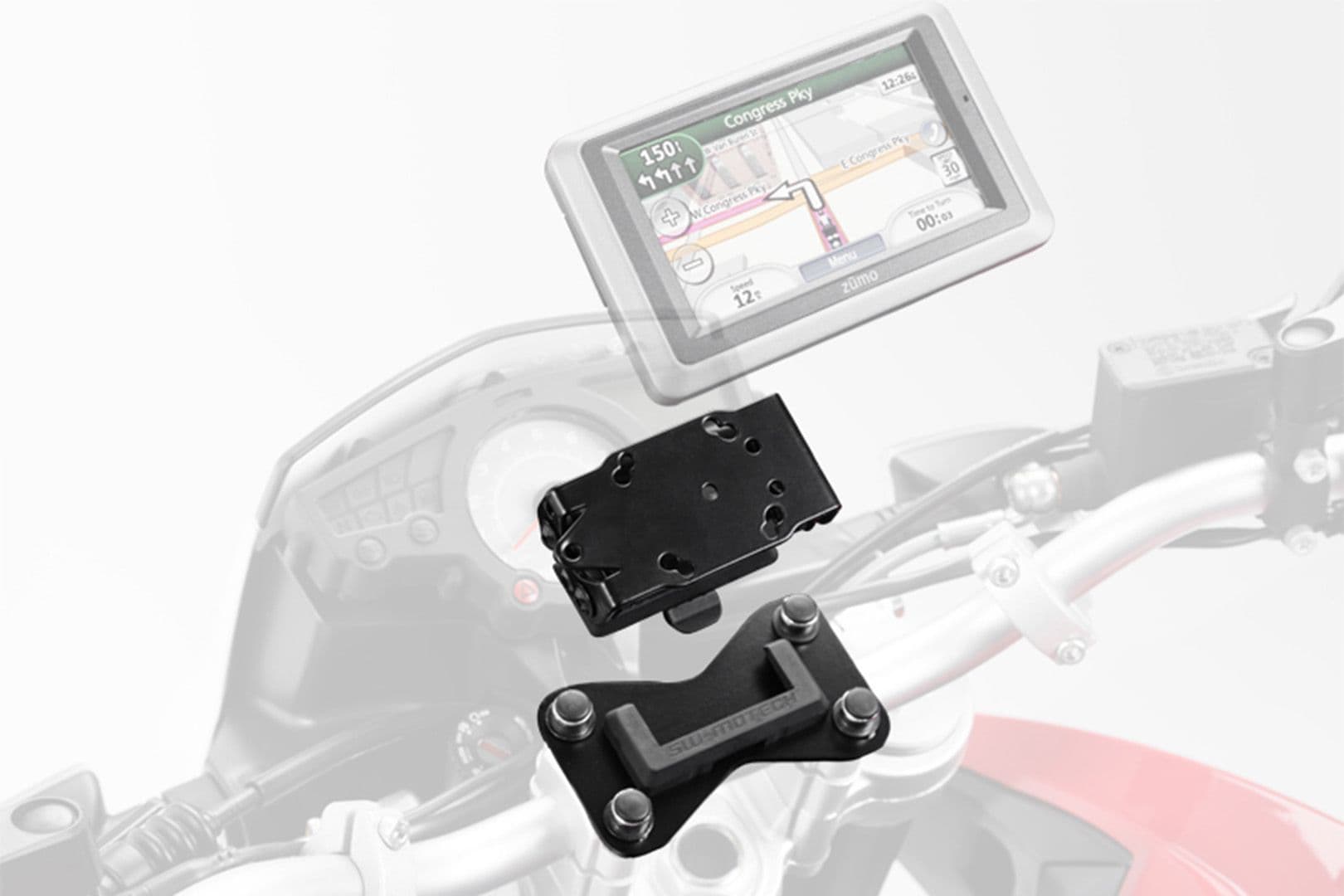 GPS mount for handlebar Black Shock absorbent GPS 00 646 10100/B