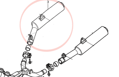 Honda CBR1100XX Blackbird 01-05 OEM RH Exhaust Muffler 18310-MAT-D51 *