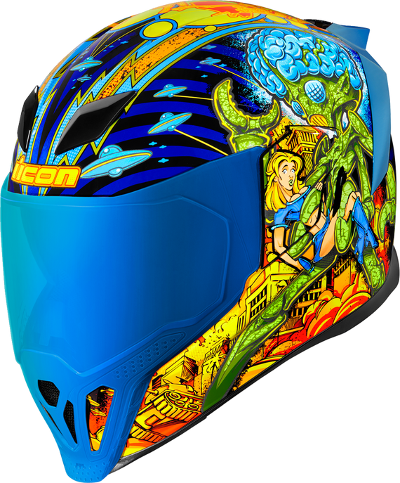 Icon Airflite Helmet Bugoid Blitz *incl RST Blue visor