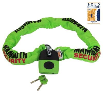 Mammoth Sold Secure Gold Approved 12mm x 1.2m Square Chain With Shackle Lock LOCM007