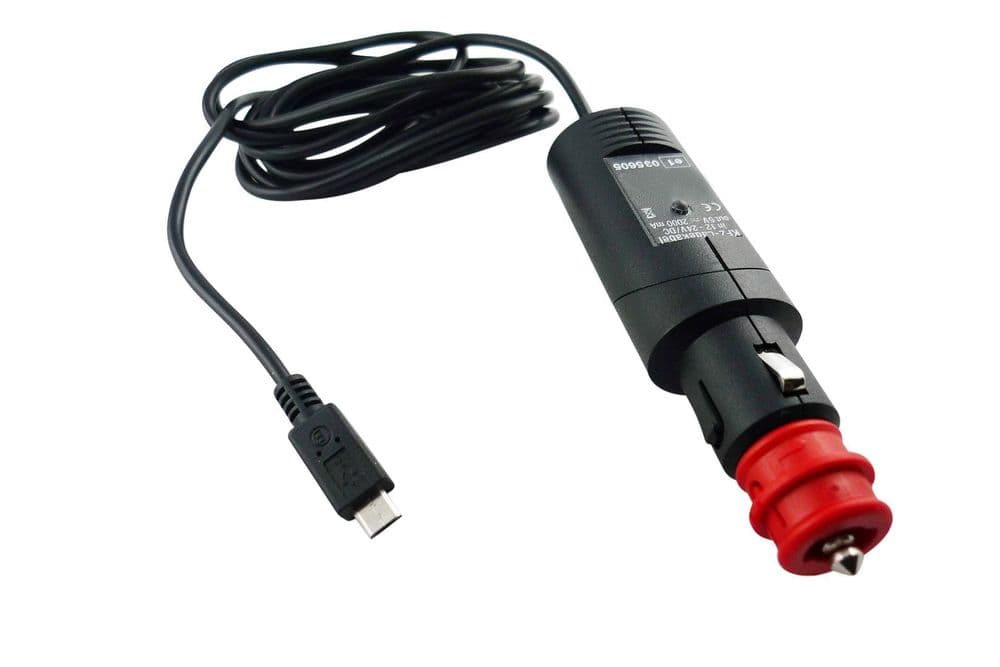 Micro USB charge lead For 12V DIN and cigarette lighter socket 2000 mA ...