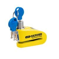 Oxford Alpha XA14 Alarm Disc Lock Yellow/Black LK217