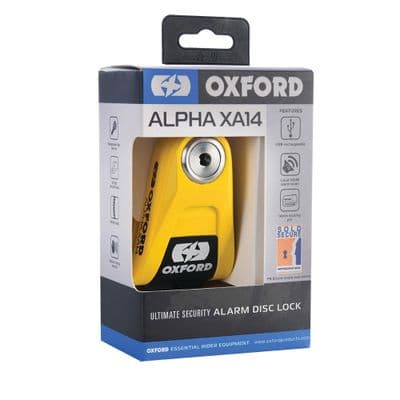 Oxford Alpha XA14 Alarm Disc Lock Yellow/Black LK217