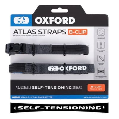 Oxford Atlas B-Clip 17mm x 1.2M Asphalt (Pair) OX313