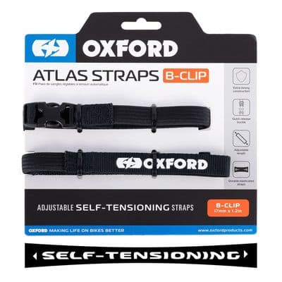 Oxford Atlas B-Clip 17mm x 1.2M Black (Pair) OX312