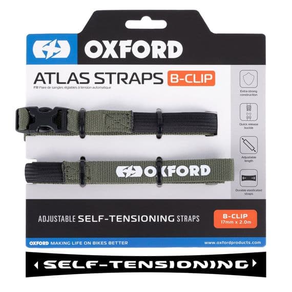 Oxford Atlas B-Clip 17mm x 2.0M Lichen (Pair) OX317