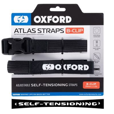 Oxford Atlas B-Clip 26mm x 1.2M Black (Pair) OX318