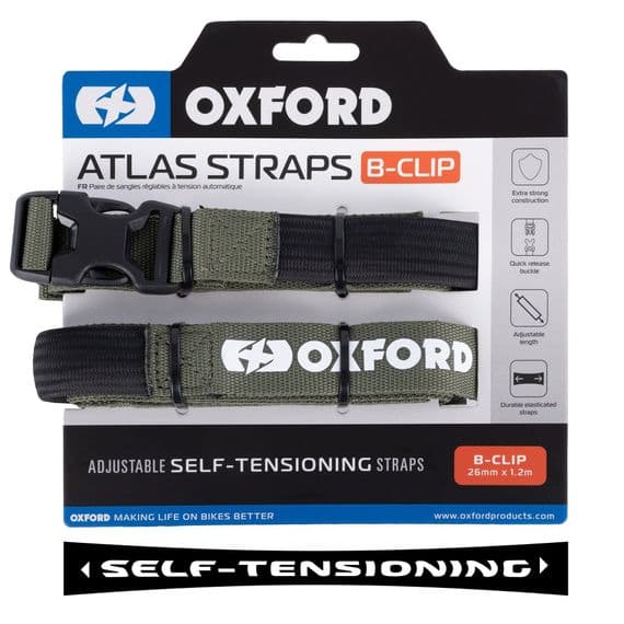 Oxford Atlas B-Clip 26mm x 1.2M Lichen (Pair) OX320