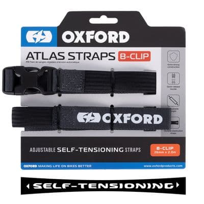 Oxford Atlas B-Clip 26mm x 2.0M Asphalt (Pair) OX322