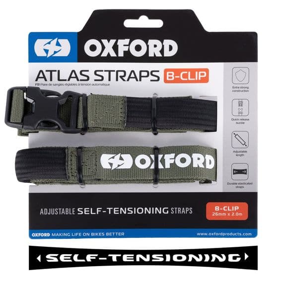 Oxford Atlas B-Clip 26mm x 2.0M Lichen (Pair) OX323
