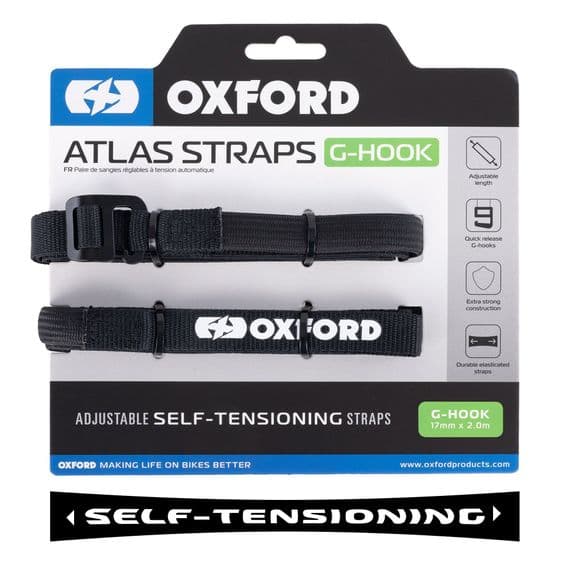 Oxford Atlas G-Hook 17mm x 2.0M Black (Pair) OX303