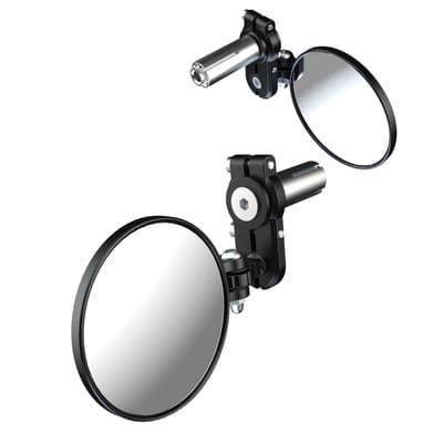 Oxford Fold-Away Bar End Mirrors Black Set OX514