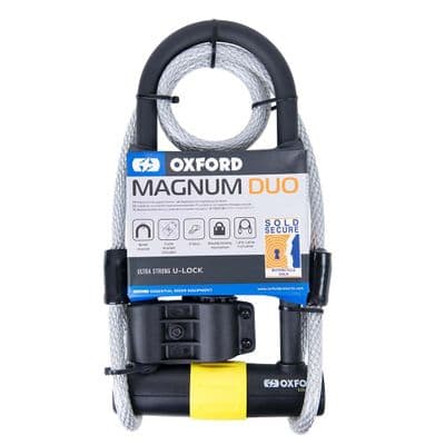Oxford Magnum Duo U-lock (177x340mm) with Bracket & Cable LK225
