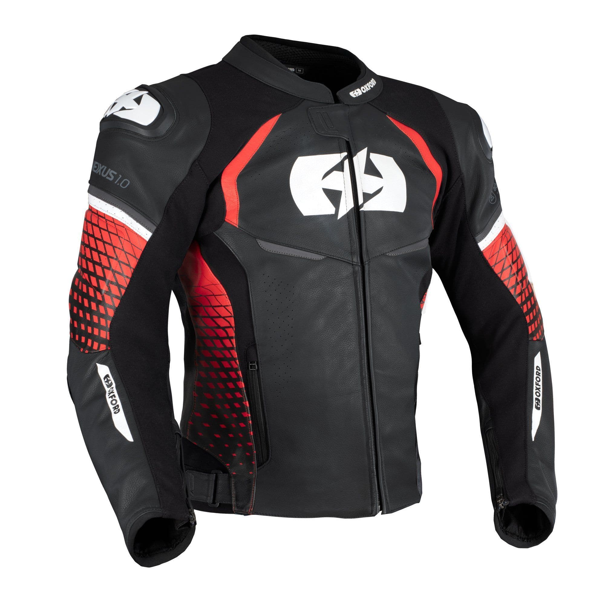 Oxford Nexus 1 0 Leather Jacket Black/Red