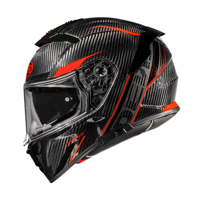 Premier Devil Carbon Fullface Helmet ST2 Red *Incl Dark Visor