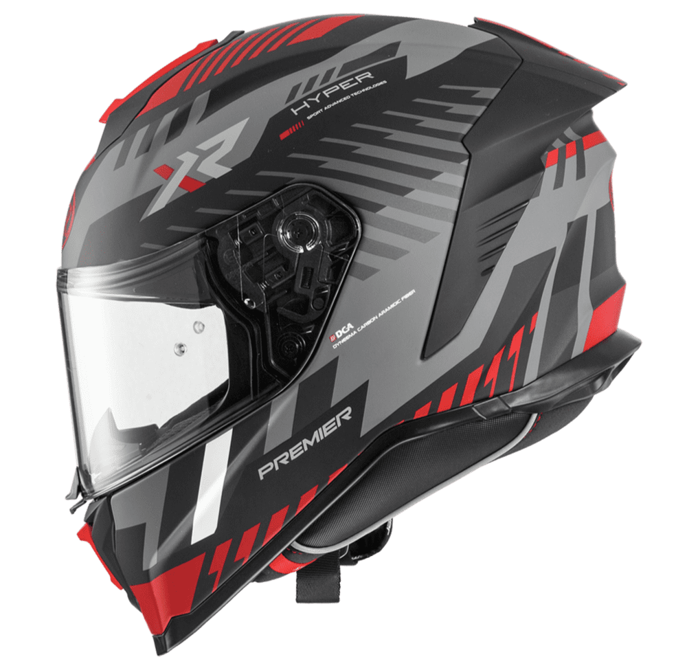 Premier Hyper Fullface Helmet XR92 Matt Red/Black/Grey Incl Dark Visor