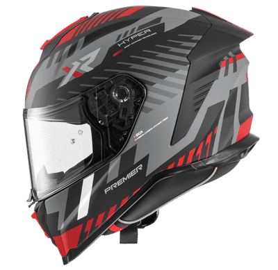 Premier Hyper Fullface Helmet XR92 Matt Red/Black/Grey *Incl Dark Visor
