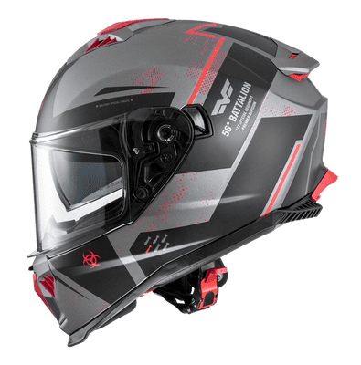 Premier Typhoon Fullface Helmet BA17 Matt Black/Grey/Red