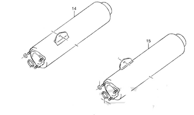 Suzuki GSX1300R Hayabusa OEM Exhaust Mufflers Pair *