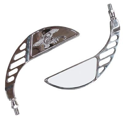 Vixen high chrome engraved design 10mm mirrors Pair MRU005