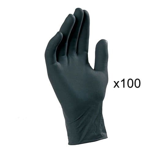 Caja Guantes de Trabajo Nitrilo Negro (100u)