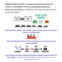 Cargador baterías Optimate 0,8 Lithium - Recambio moto