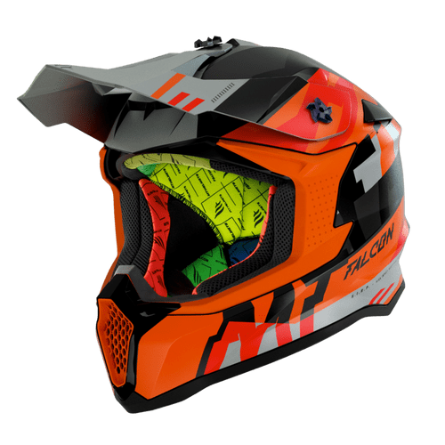 Casco Mt Off Road Falcon Arya A4 Mate Naranja