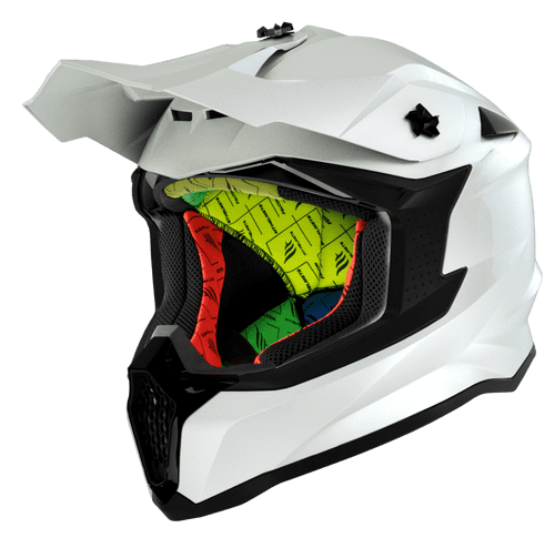 Casco Mt Off Road Falcon Solid A0 Blanco Perla Brillo