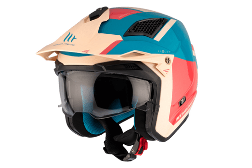 Casco Mt Trial District Sv S Analog D7 Brillo Azul