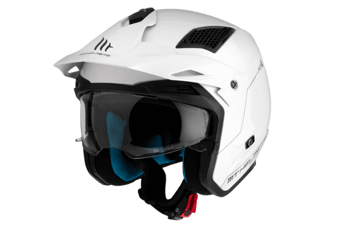 Casco Mt Trial District Sv S Solid A0 Blanco Brillo