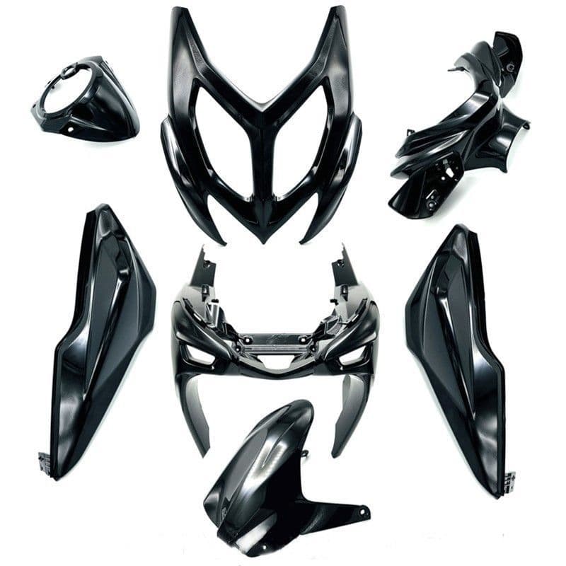 Juego de tapas Yamaha Aerox 50 2T 4T (2013-2016) Negro Brillante