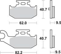 Pastillas de freno trasera izquierda Yamaha Rhino 450/660